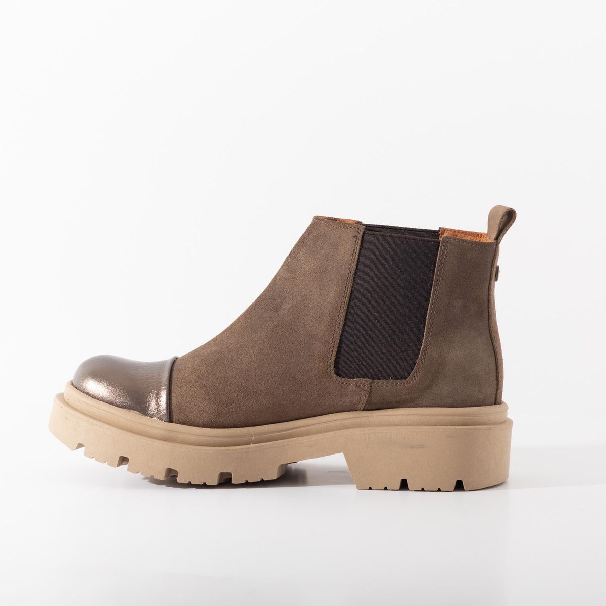 GIANI DAFIRENZE - Botin Cuero Mujer Isabel Taupe Metalico