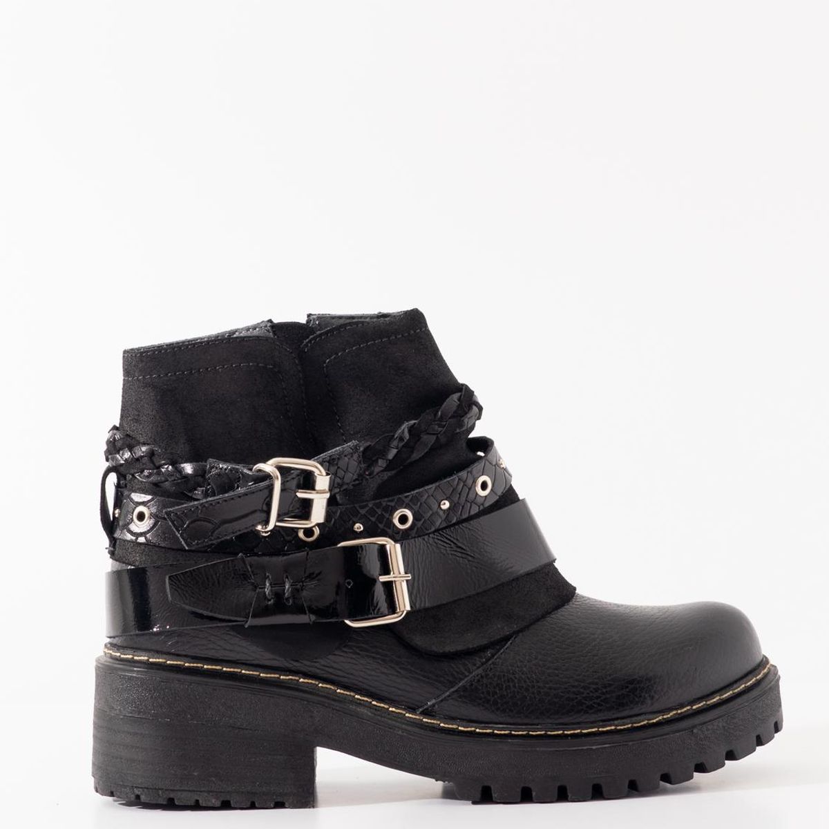 GIANI DAFIRENZE - Botin Cuero Mujer Queltehue Negro