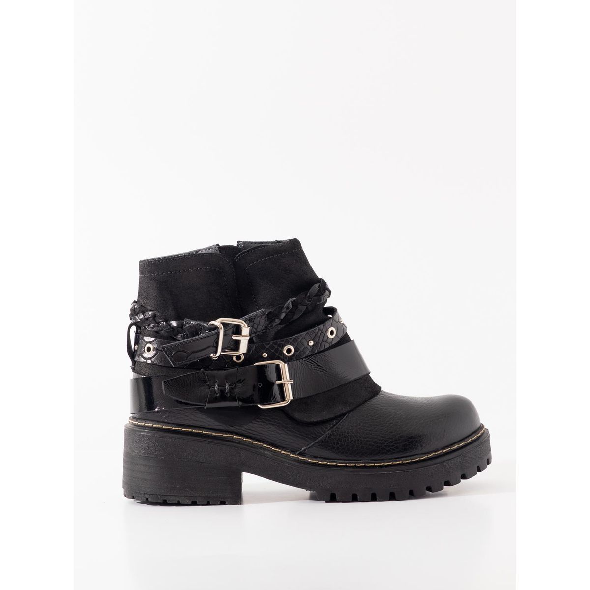 GIANI DAFIRENZE - Botin Cuero Mujer Queltehue Negro