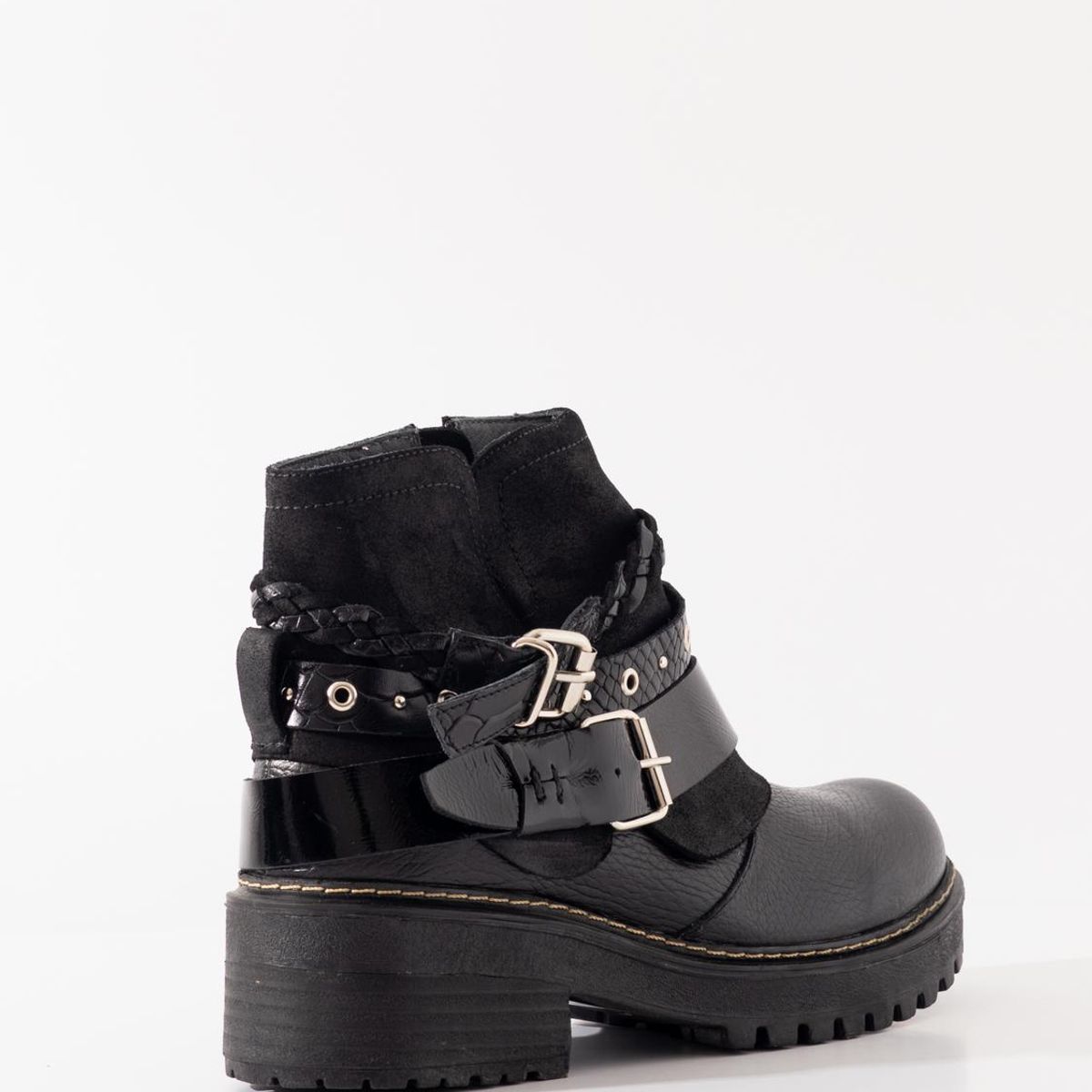 GIANI DAFIRENZE - Botin Cuero Mujer Queltehue Negro