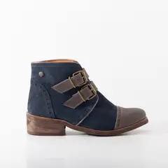 GIANI DAFIRENZE - Botin Cuero Mujer Judy Gris Azul