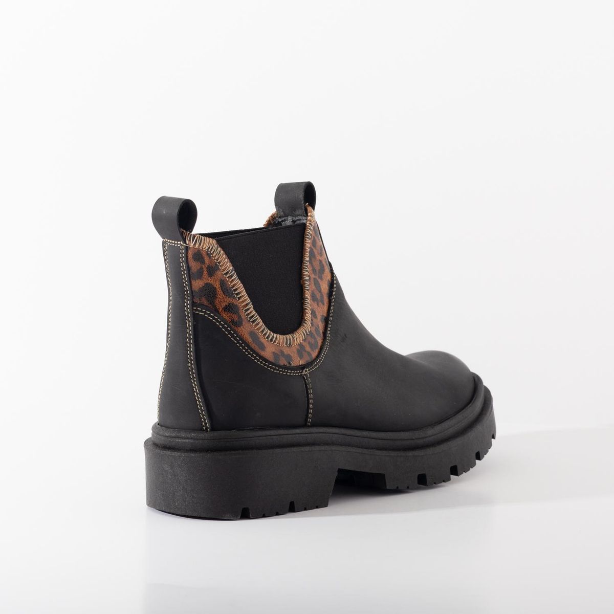 GIANI DAFIRENZE - Botin Cuero Mujer Isabel Negro Print