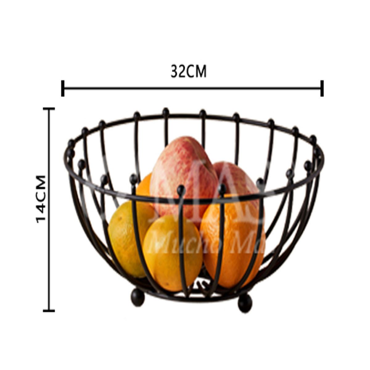 GENERICO - Frutera De Metal Negro 32X32X14 Cm Organizador Cocina