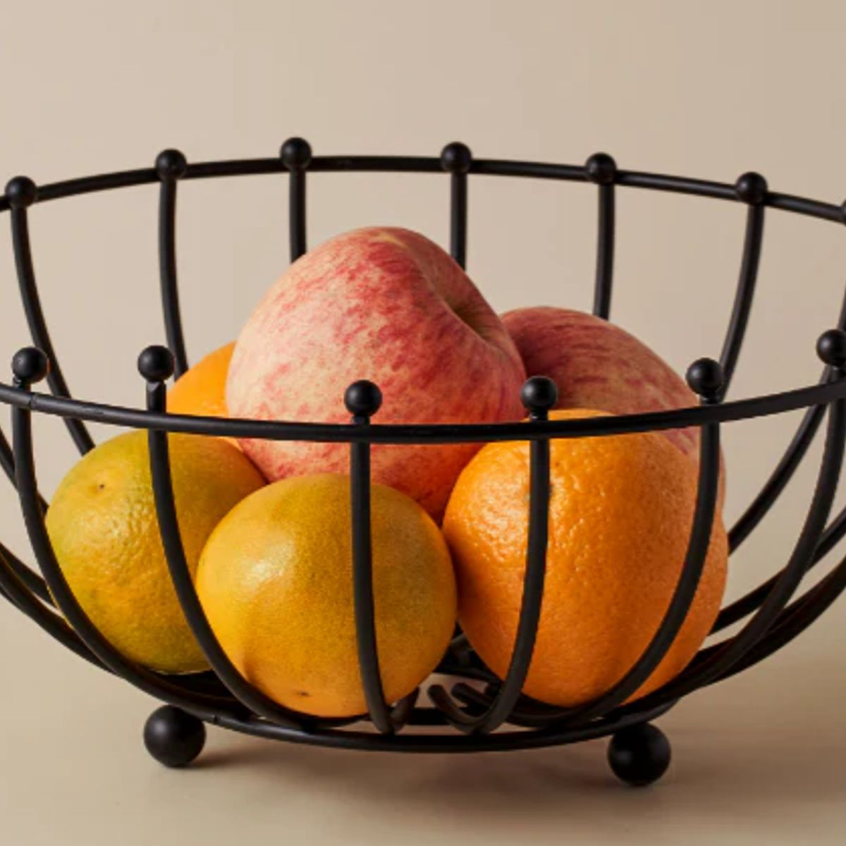 GENERICO - Frutera De Metal Negro 32X32X14 Cm Organizador Cocina