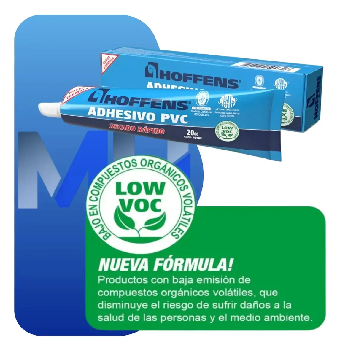 HOFFENS - Adhesivo Pvc Hoffens Pomo 20cc Secado Rapido Soldadura Frio