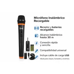 IRM - Micrófono Karaoke Inalámbrico Portátil Fiestas