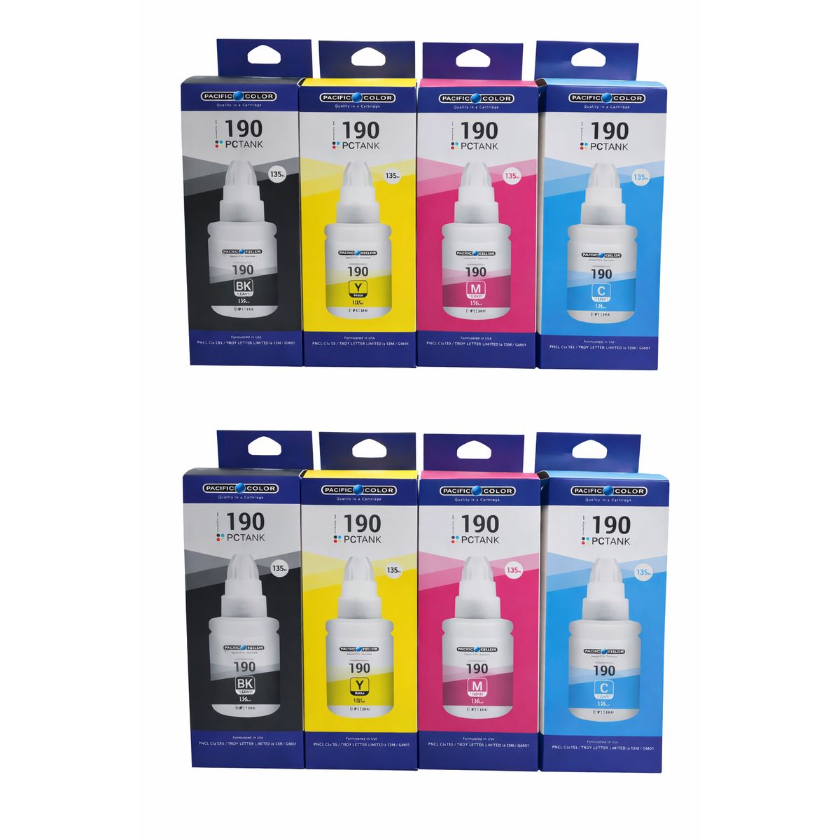 PACIFIC COLOR - 2 Packs de Tintas Compatibles Canon Gi 190 G2110 G3110 G4110