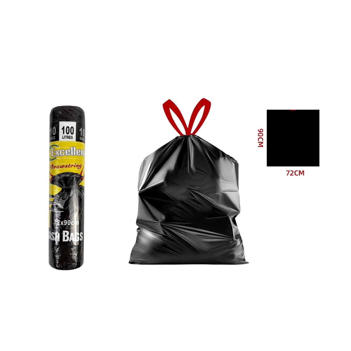 GENERICO - Bolsas Negras Basura 100 Lt 72X90 Cm Resistente Hogar