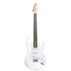 RIOVEO - Guitarra Eléctrica Stratocaster 6 Cuerdas Aliso Jatobá Diestro Blanco