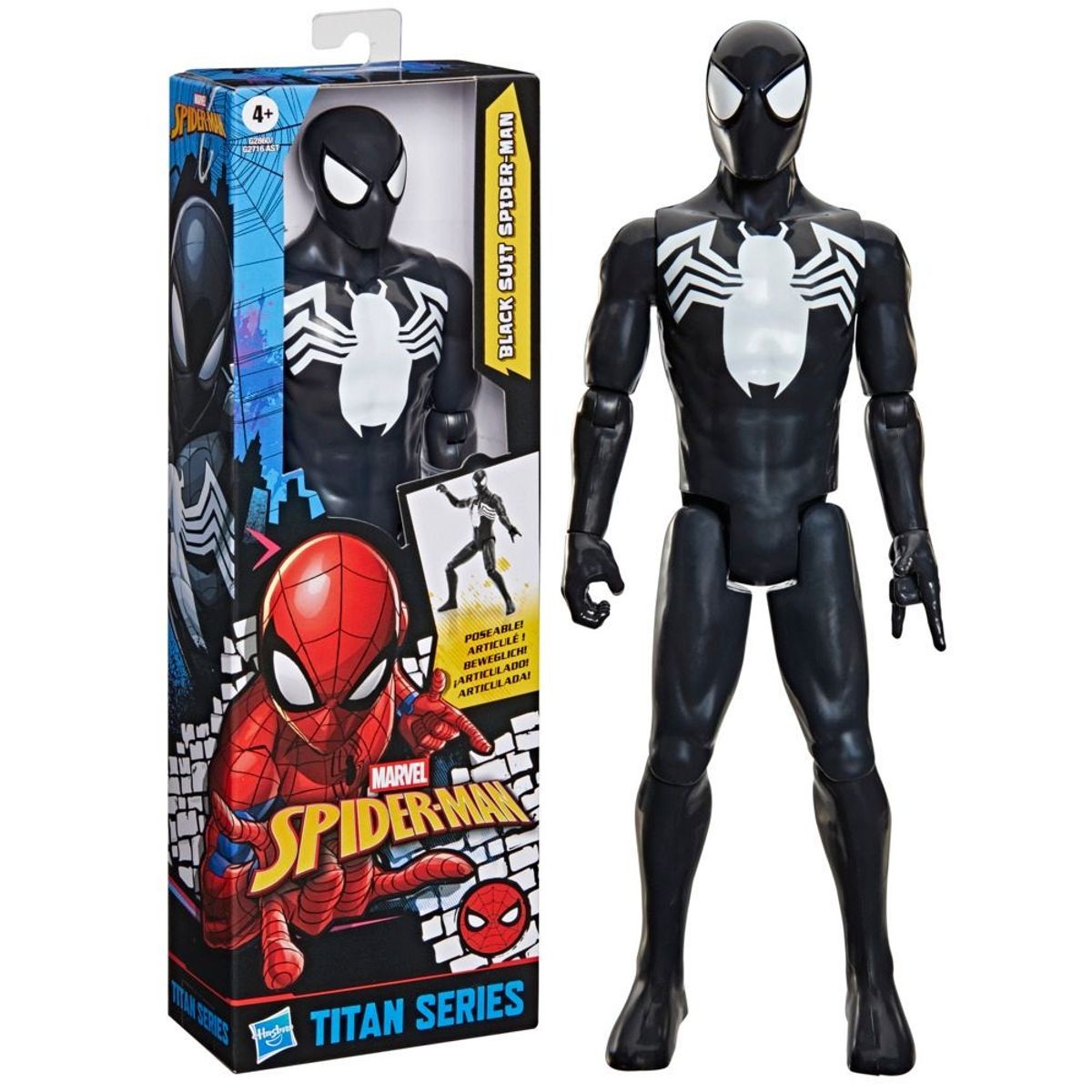 SPIDERMAN - Figura de Acción Spider-Man Titan Series Spider-Man con traje negro