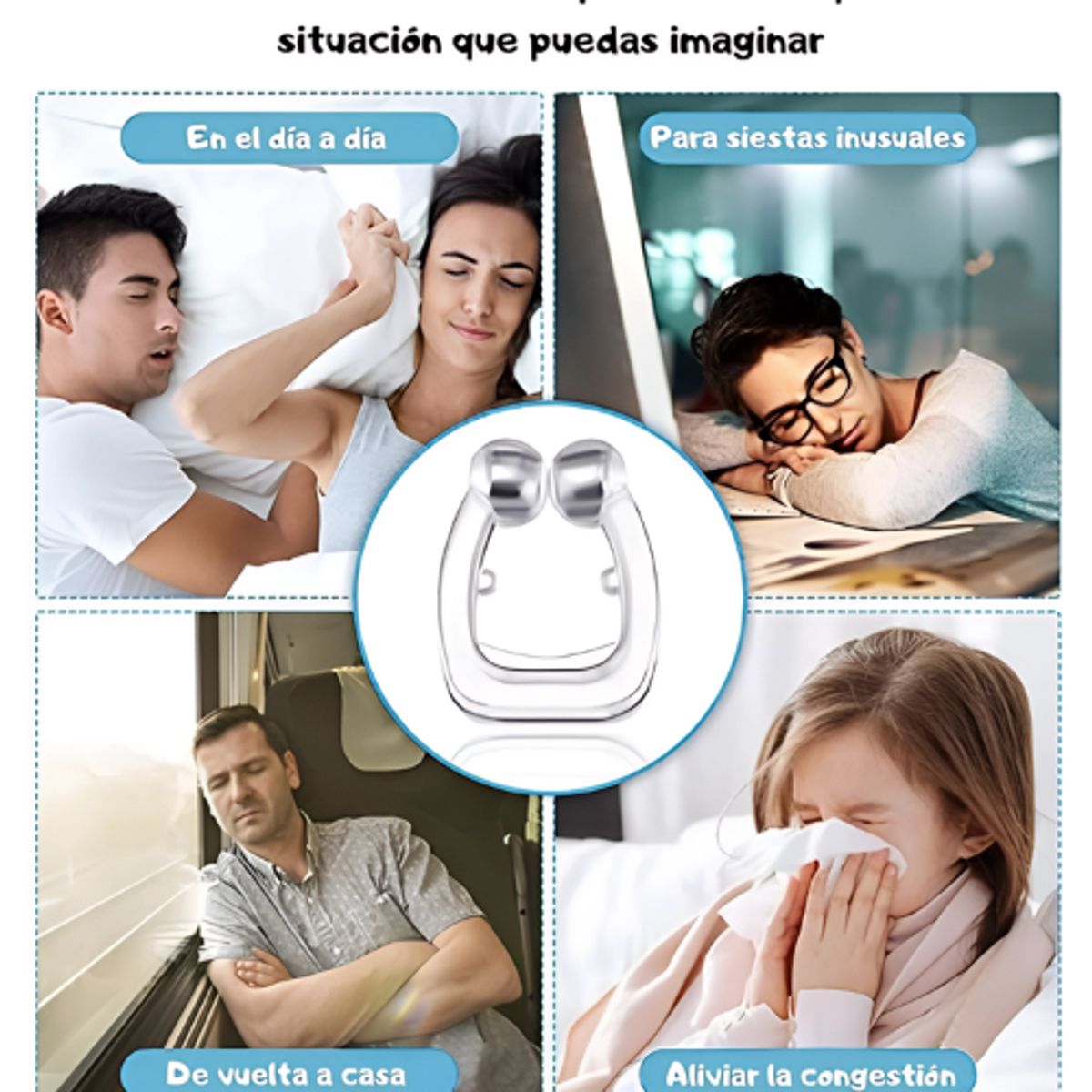 MOVI - Clip Antironquidos Biomagnético Sueño Profundo y Silencioso