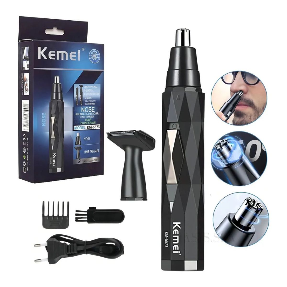 KEMEI - Cortadora de vello Kemei KM-6673 negra