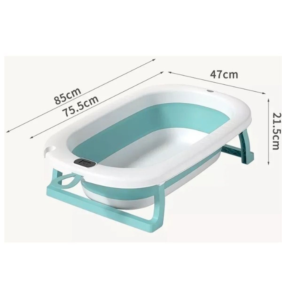 GENERICO - Tina Bebe Bañera Plegable Termometro Malla de Cojin Baño verde