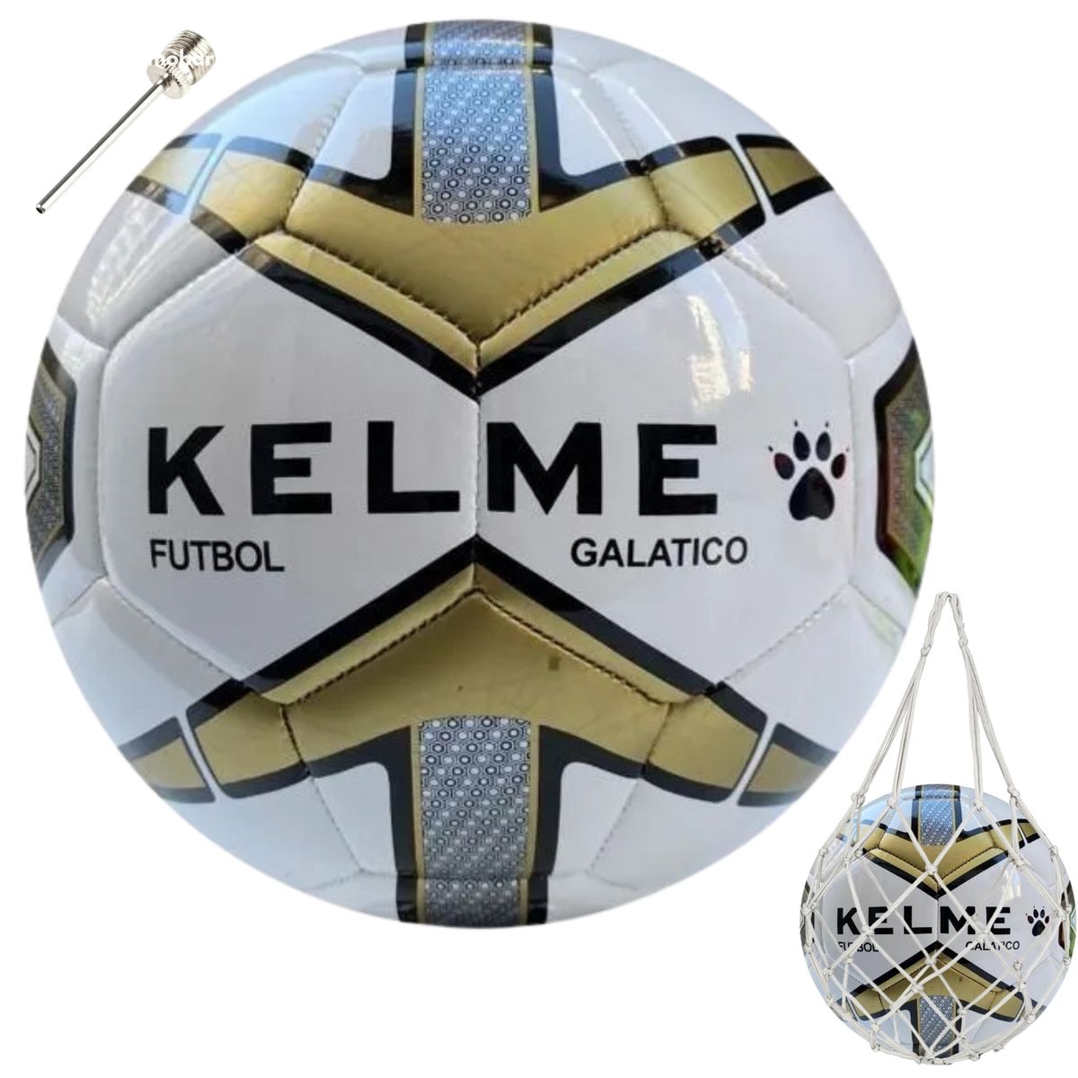 KELME - Balon Futbol Galatico N5 Blancodorado Kelme Bote Alto