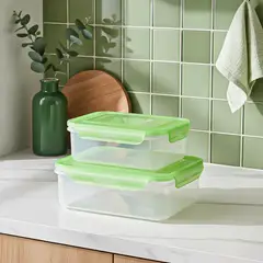 KEEP - Set 2 Taper Contenedor De Alimentos Tupper Plastico Tup Verde