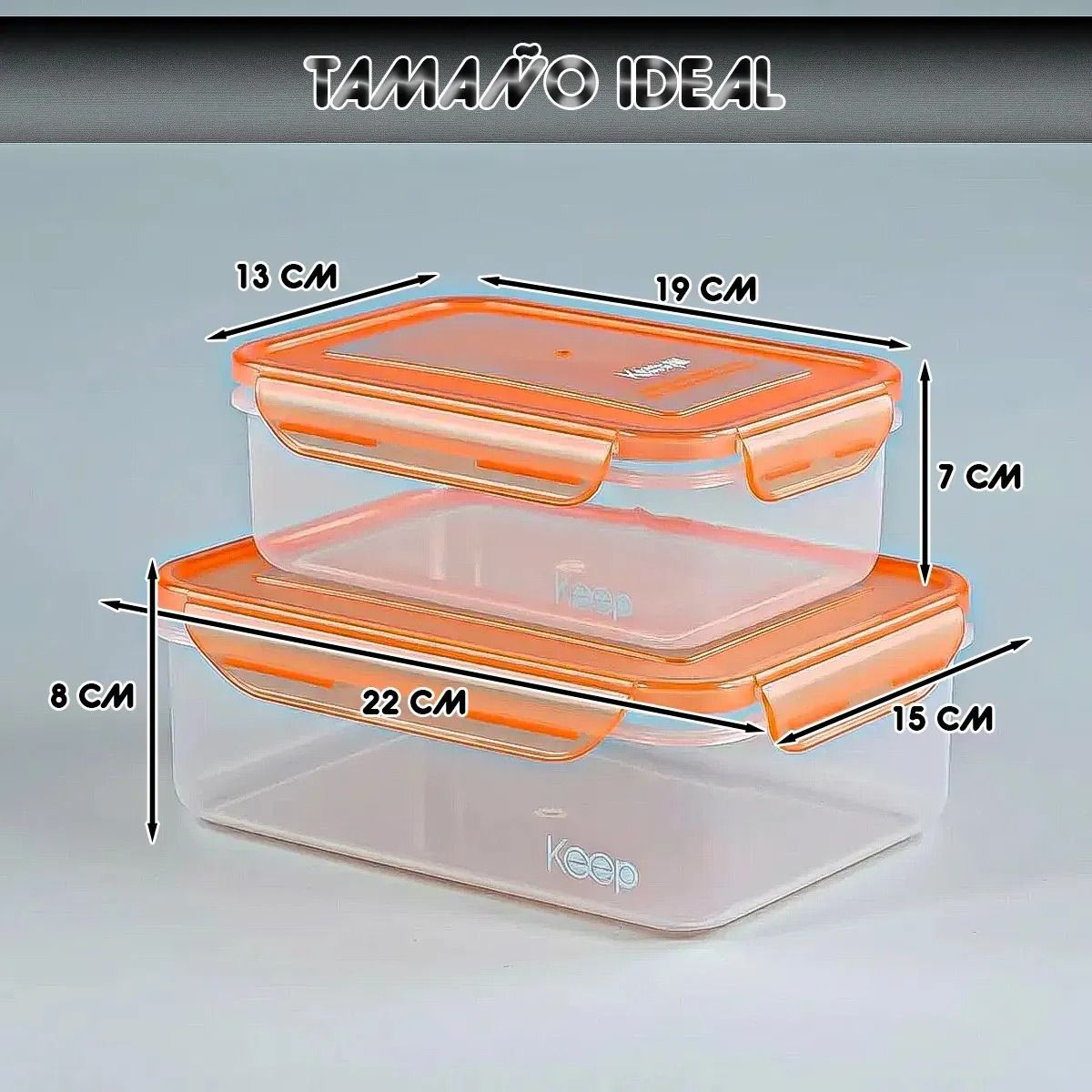 KEEP - Set 2 Taper Keep Contenedor De Alimentos Tupper Plastico Tup Verde