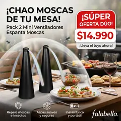 MOVI - PACK DE 2 MINI VENTILADORES ESPANTA MOSCAS