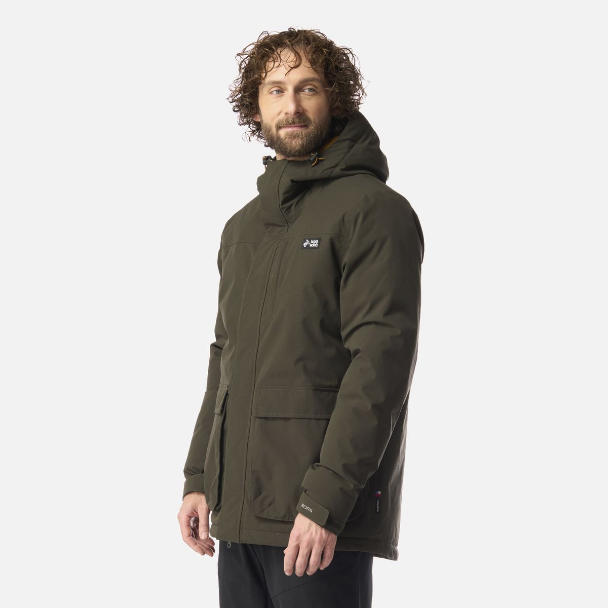 HAKA HONU - Chaqueta Hombre Diluvio Verde Militar Haka Honu