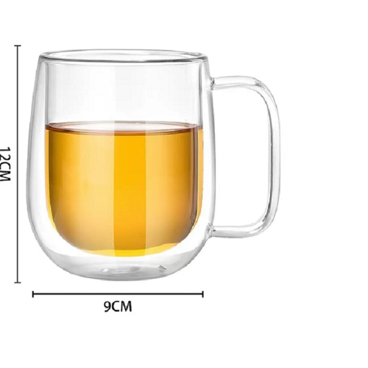 GENERICO - TAZA DE TRANSPARENTEDE VIDRIO DOBLE PARED 350 ML