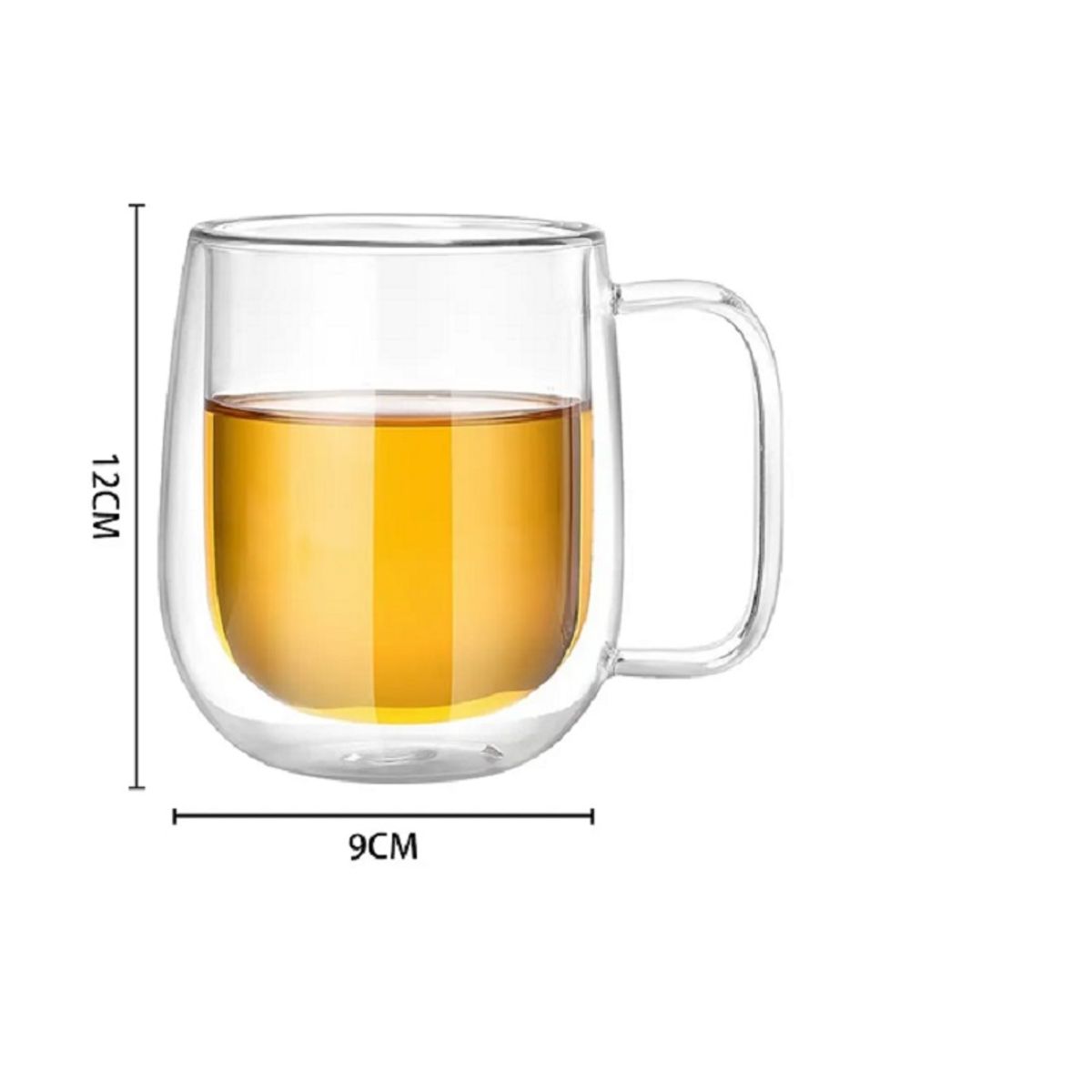 GENERICO - TAZA DE TRANSPARENTEDE VIDRIO DOBLE PARED 350 ML
