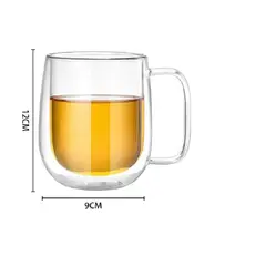 GENERICO - TAZA DE TRANSPARENTEDE VIDRIO DOBLE PARED 350 ML