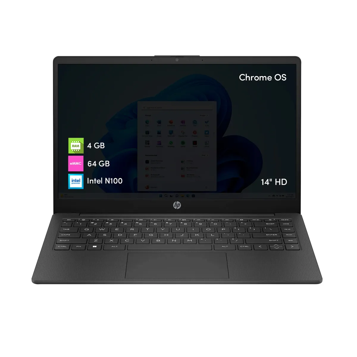 LENOVO - Notebook Chromebook HP Intel N100 4GB 64GB 14 HD Chrome Os Gris