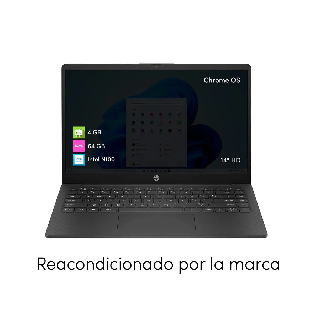 LENOVO - Notebook Chromebook HP Intel N100 4GB 64GB 14 HD Chrome Os Gris
