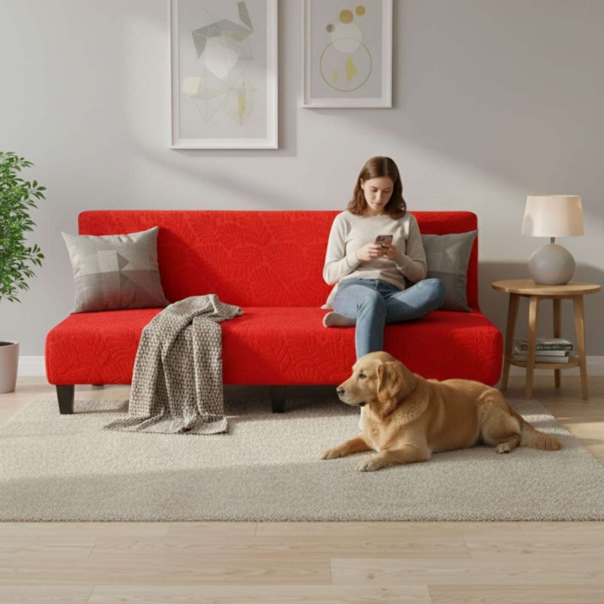 GENERICO - Protector de Futón de Relieve Esculpido resiste y duradera