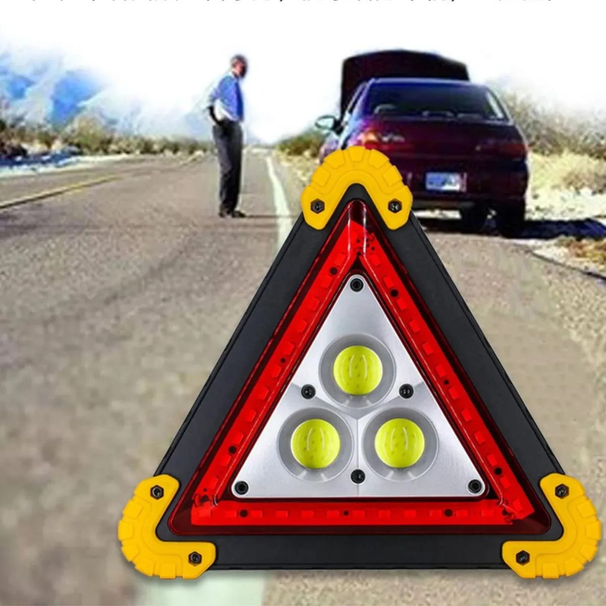 MOVI - Triangulo de emergencia recargable y con panel solar