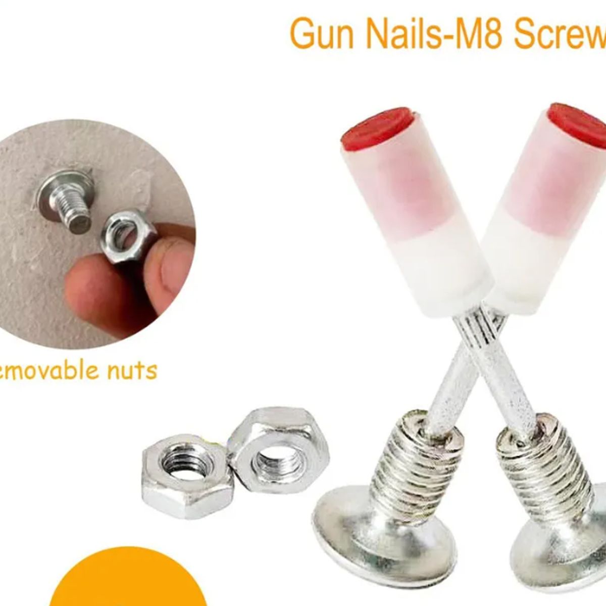 GENERICO - 100 Clavos Para Pistola Fulminante Con Hilo y Tuerca