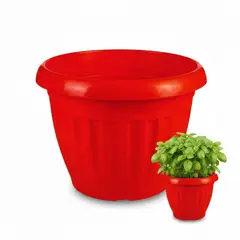 GENERICO - Pack 30 Maceteros Plástico Redondo Rojo 15 cm