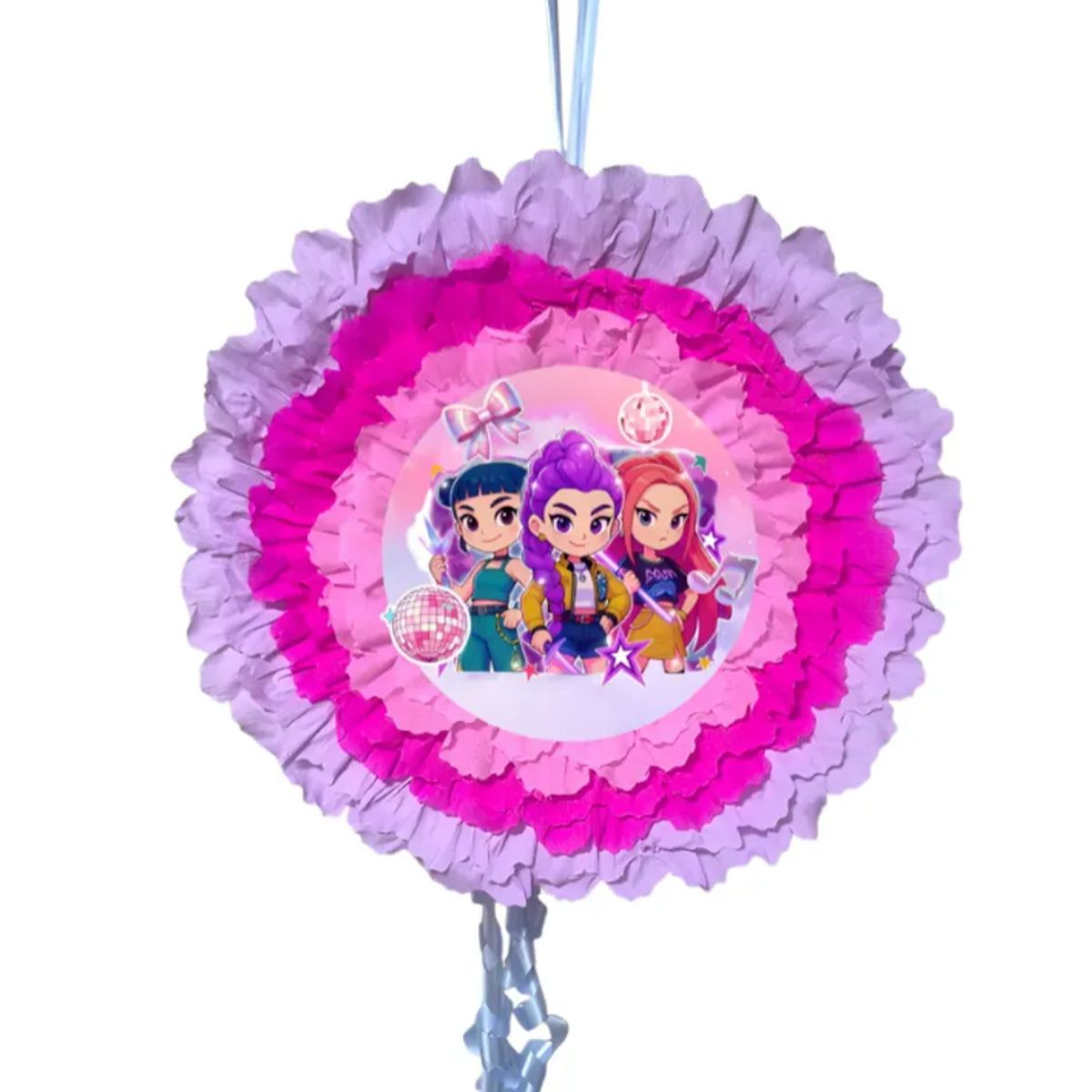 GENERICO - Set de Cumpleaños K-Pop Rumi  Piñata + Globos Metalizados Guerreras