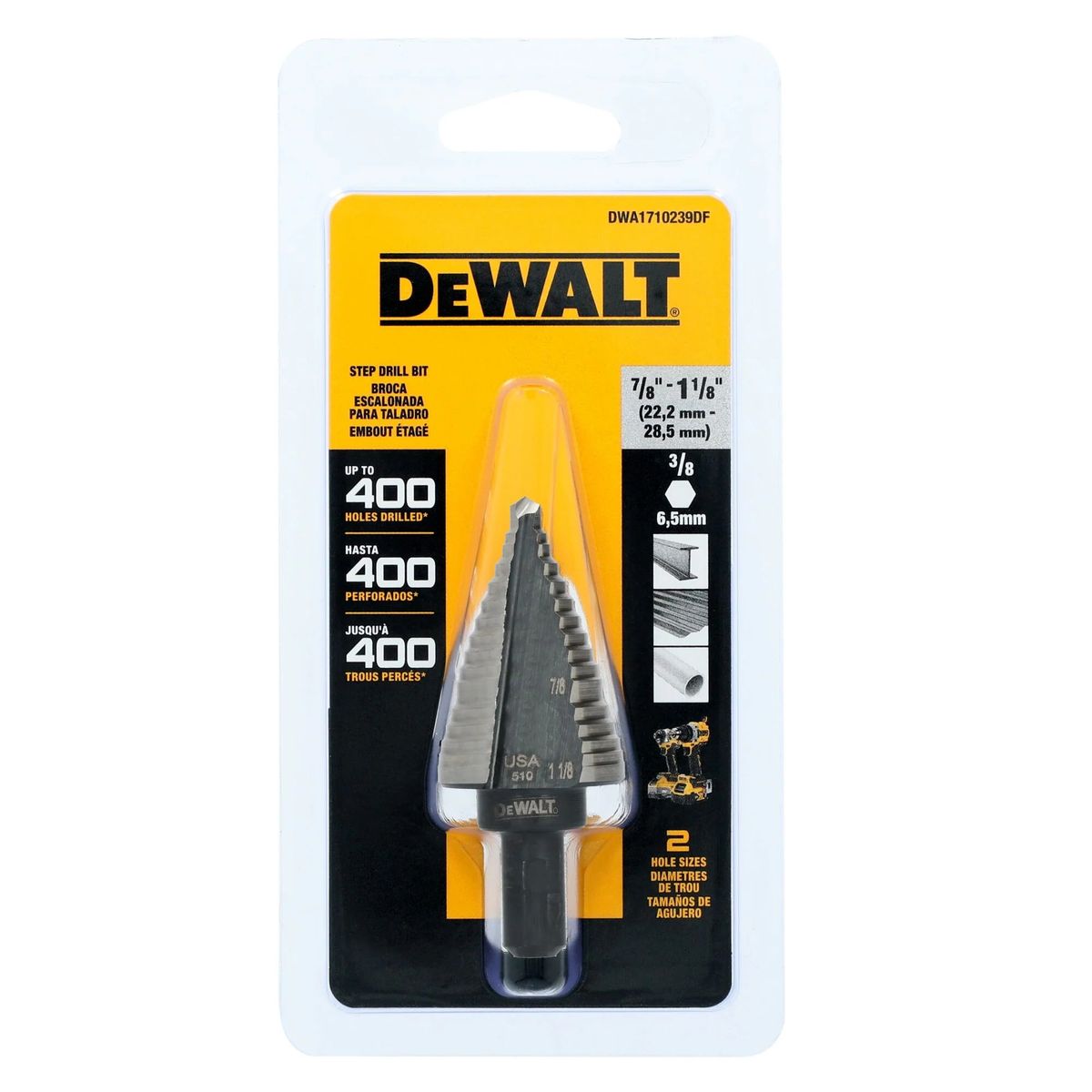 DEWALT - Broca Escalonada Para Taladro  7/8” a 1-1/8” DWA1710239DF