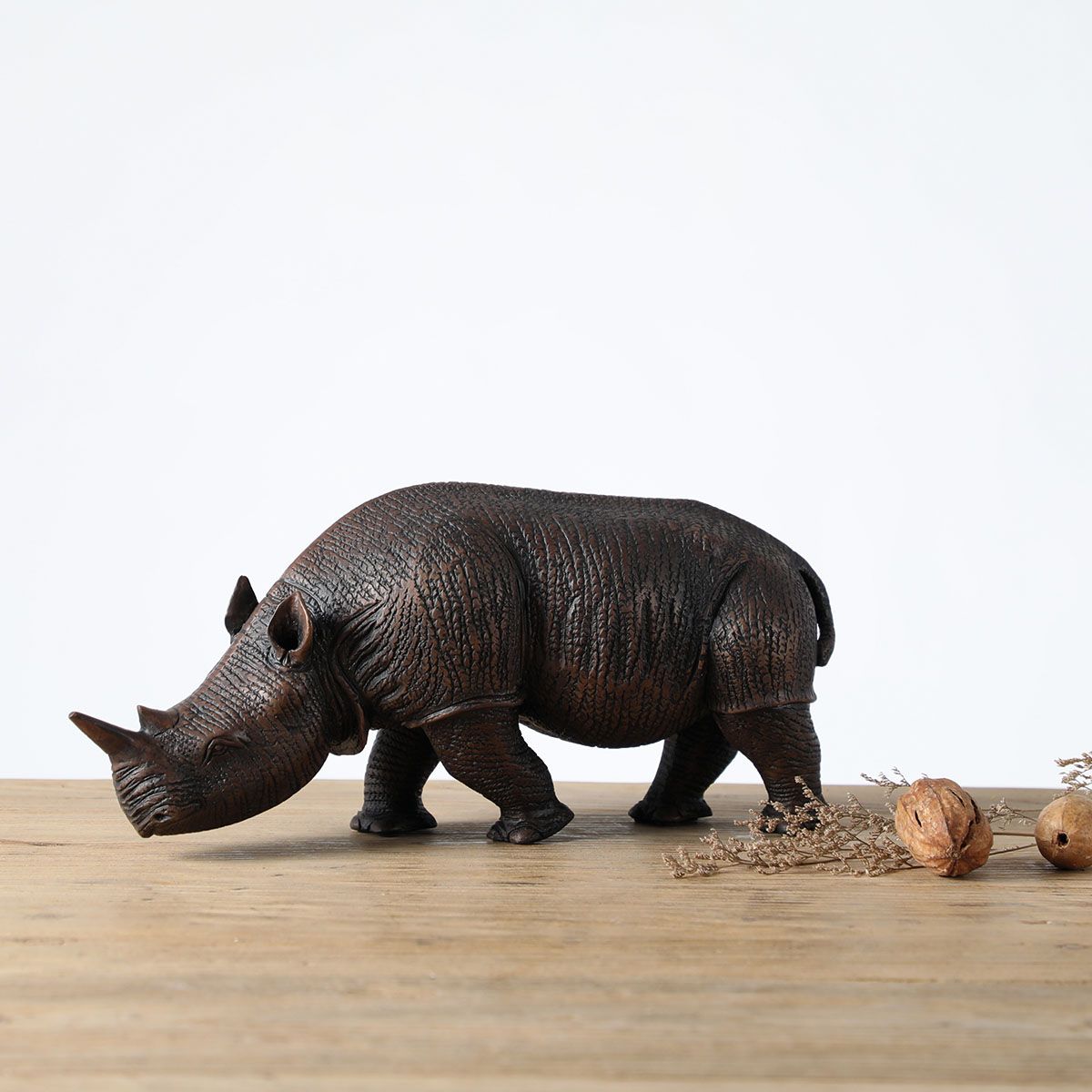 BROOKMAN - ADORNO RINOCERONTE POLIRESINA GRIS 40 x 12,5 x 16 CM