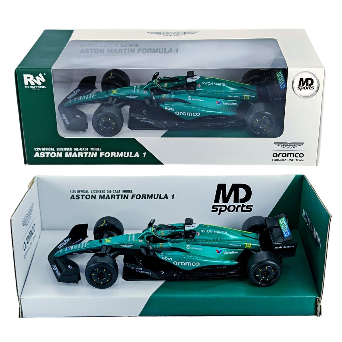 FORMULA 1 - Auto F1 Aston Martin AMR24 2024 #14 Fernando Alonso Caja Normal RE.EL Models 1:24