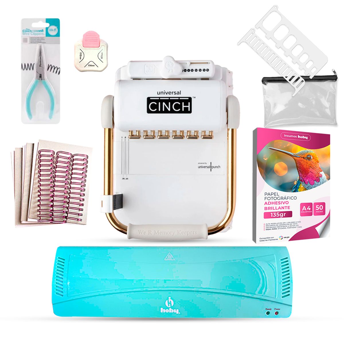 CINCH - Kit Encuadernadora Universal Cinch +  Laminadora Hoby A3