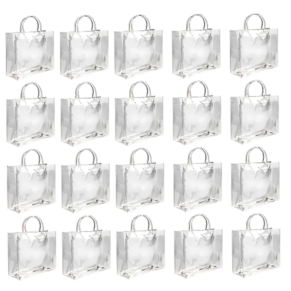 GENERICO - 20 Bolsa Regalo Con Asa Transparente Reutilizable Transparente