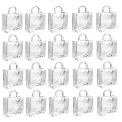 GENERICO - 20 Bolsa Regalo Con Asa Transparente Reutilizable Transparente