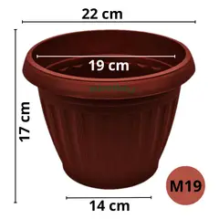 GENERICO - Pack 20 Maceteros Plástico Redondo Rojo 19 cm