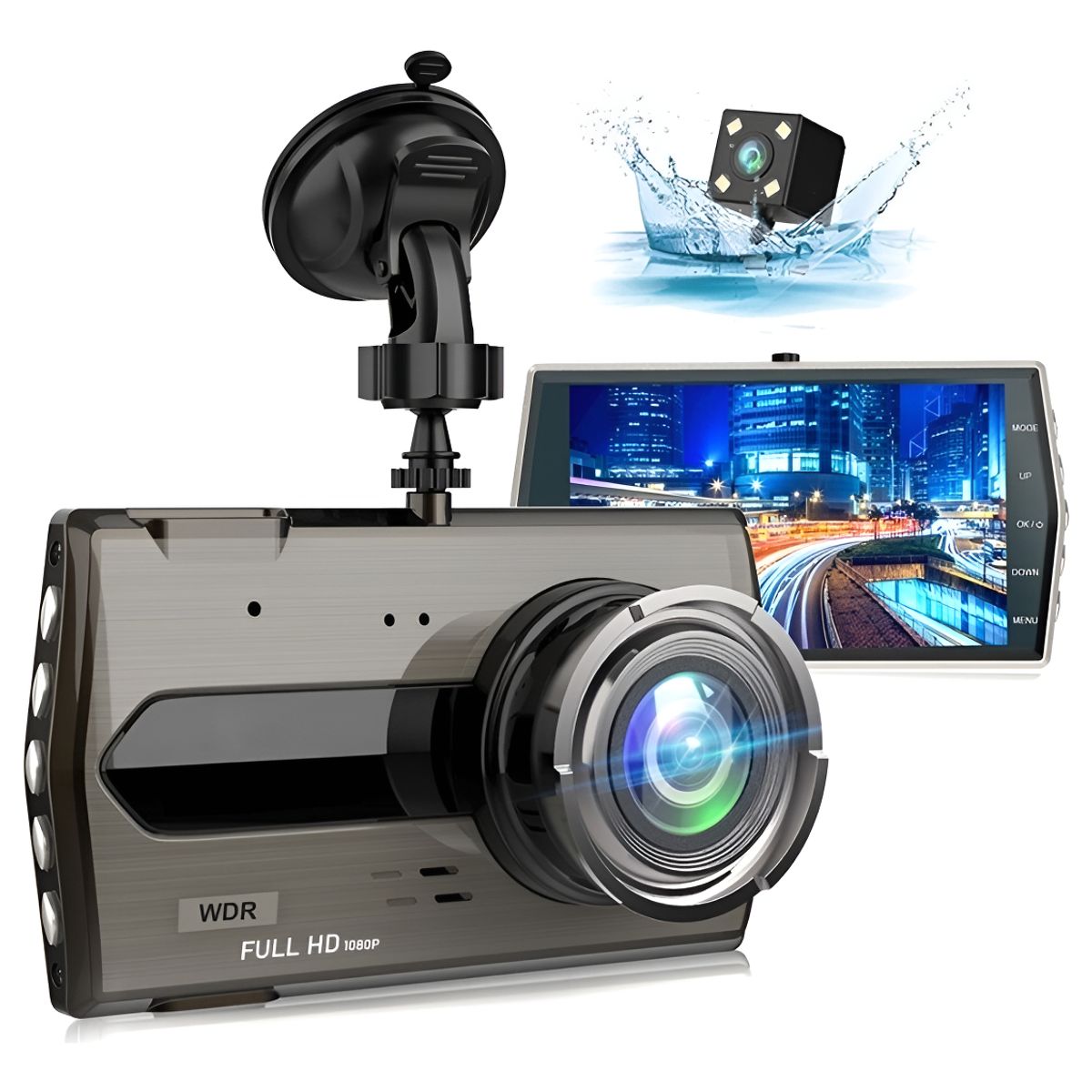 GENERICO - Cámara Seguridad Dash Cam Hd Sensor 1080p + Cámara Retroceso 240116 C712