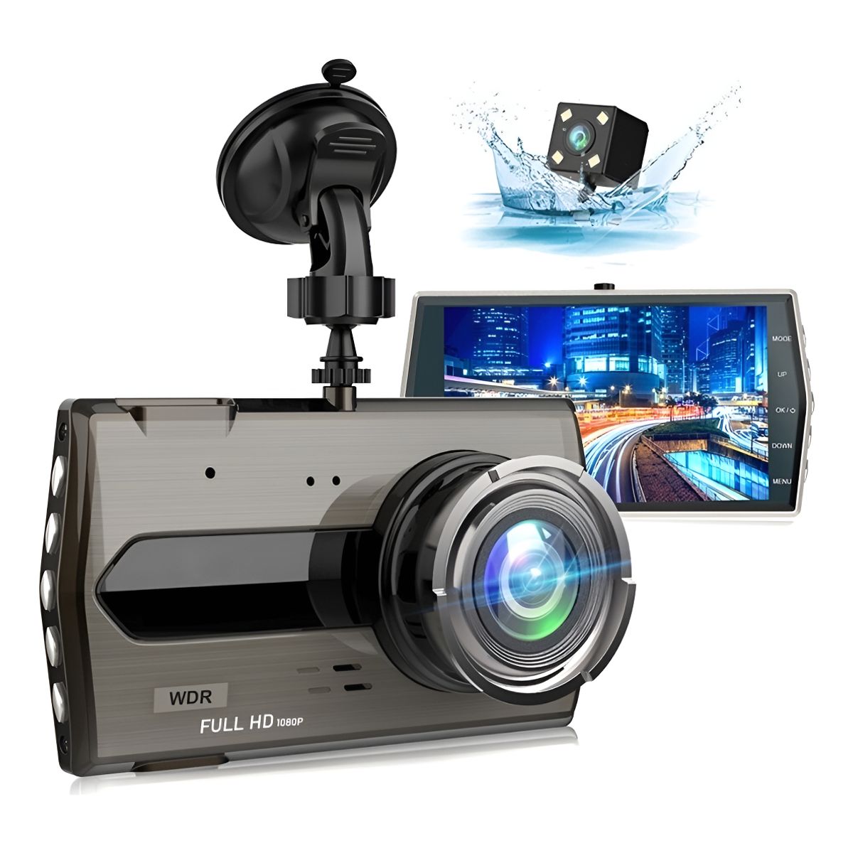 GENERICO - Cámara Seguridad Dash Cam Hd Sensor 1080p + Cámara Retroceso 240116 C712