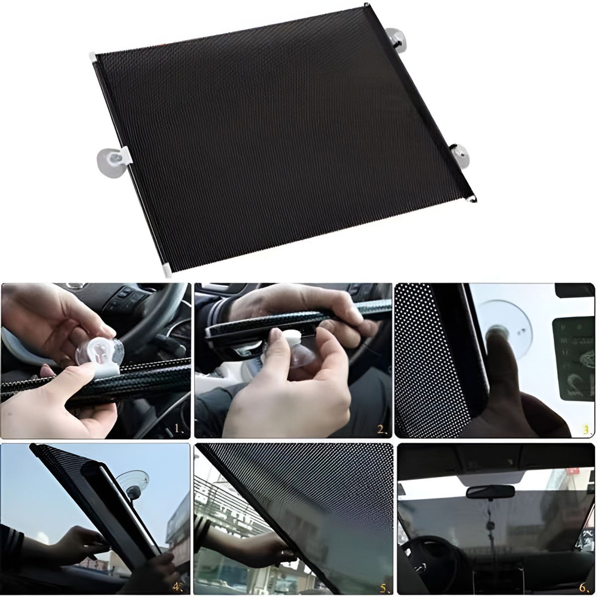 GENERICO - Quitasol Retractil Parasol Enrollable Parabrisas Auto 58x125 261011 C62