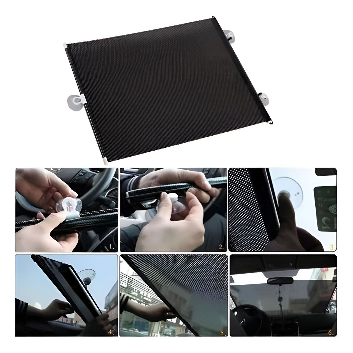 GENERICO - Quitasol Retractil Parasol Enrollable Parabrisas Auto 58x125 261011 C62