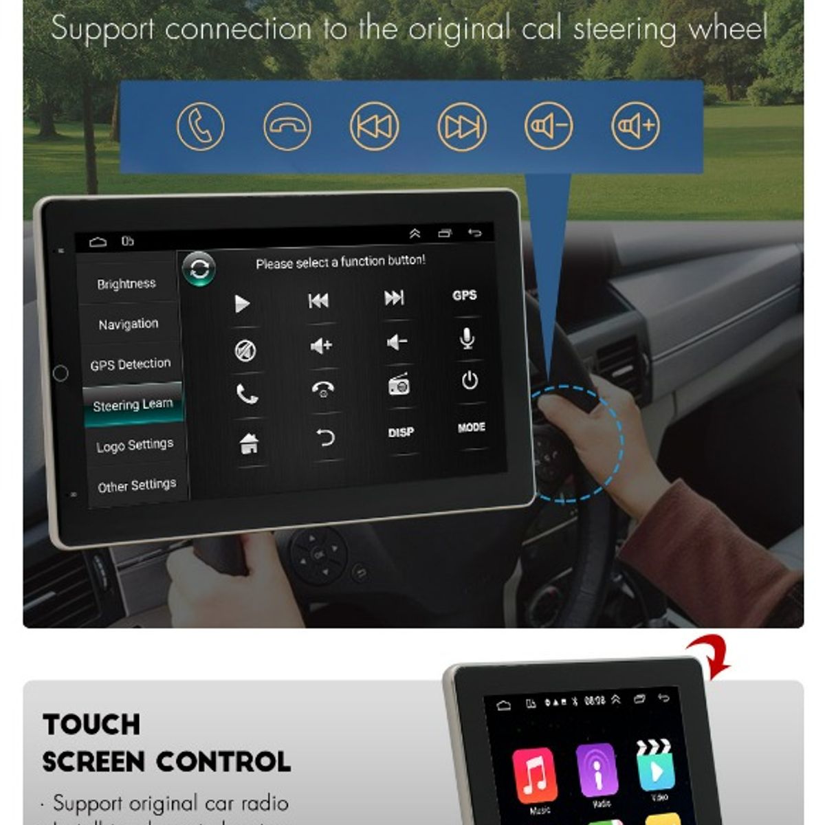 GENERICO - Radio Auto Android 1 Din Pantalla Touch 9 4 Gb Ram 64 Gb 213259a