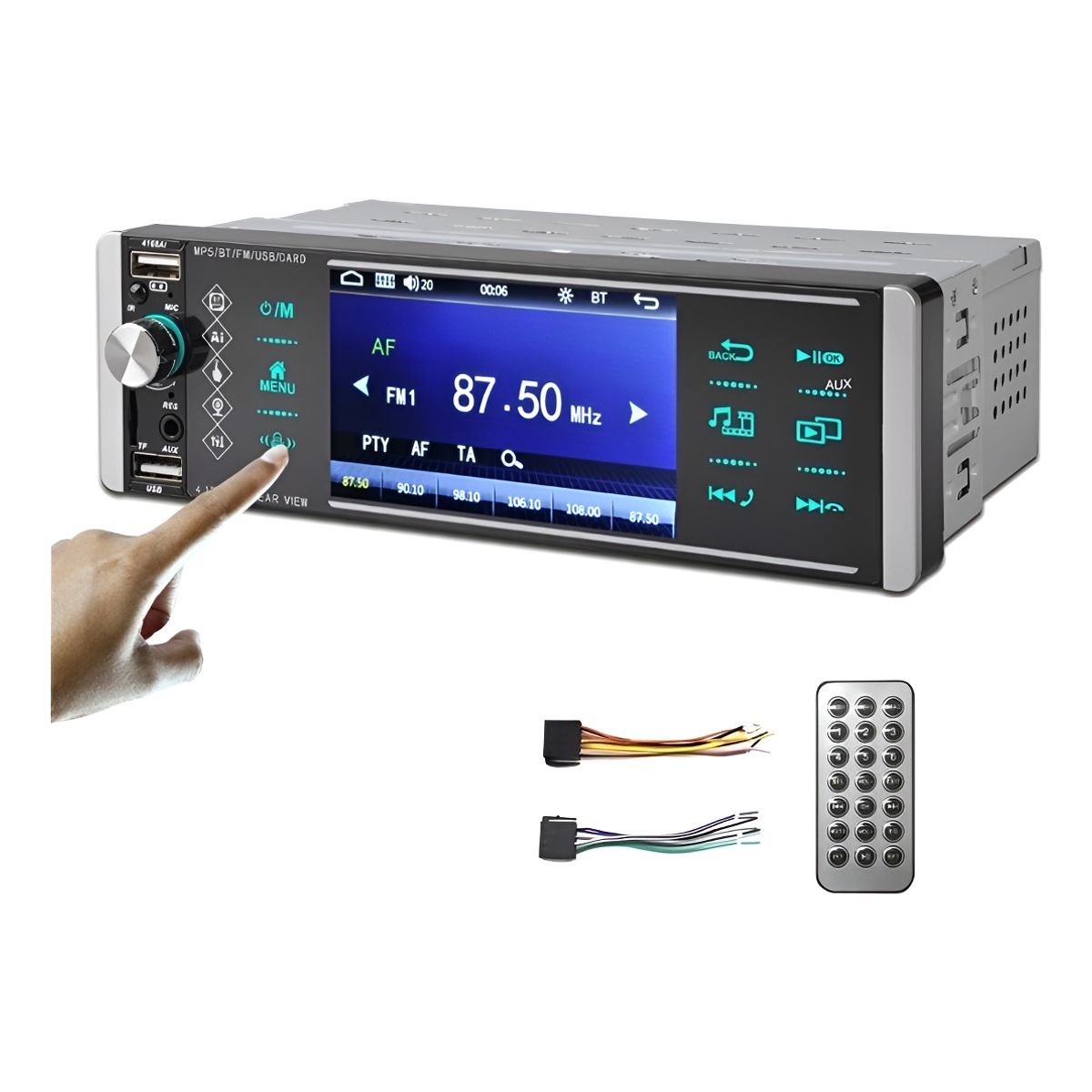 GENERICO - Radio Auto 1 Din Con Pantalla 4.1 Bluetooth Mp3 Usb Control 213174aa