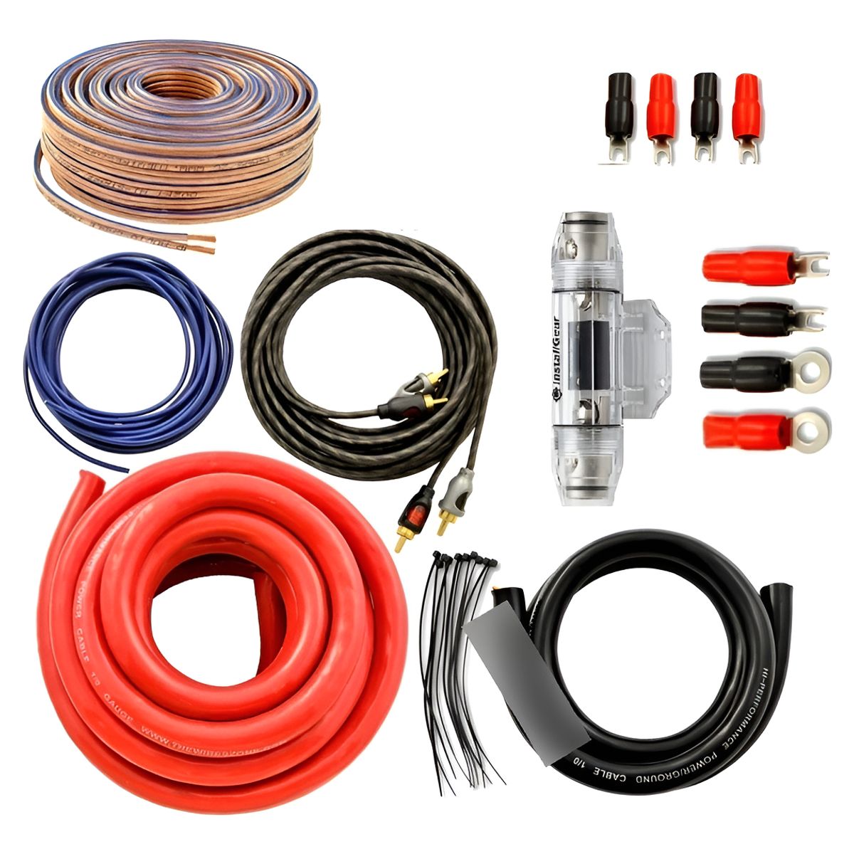 GENERICO - Kit Cables Cca Amplificador Subwoofer Auto Premium 2 Awg 213238