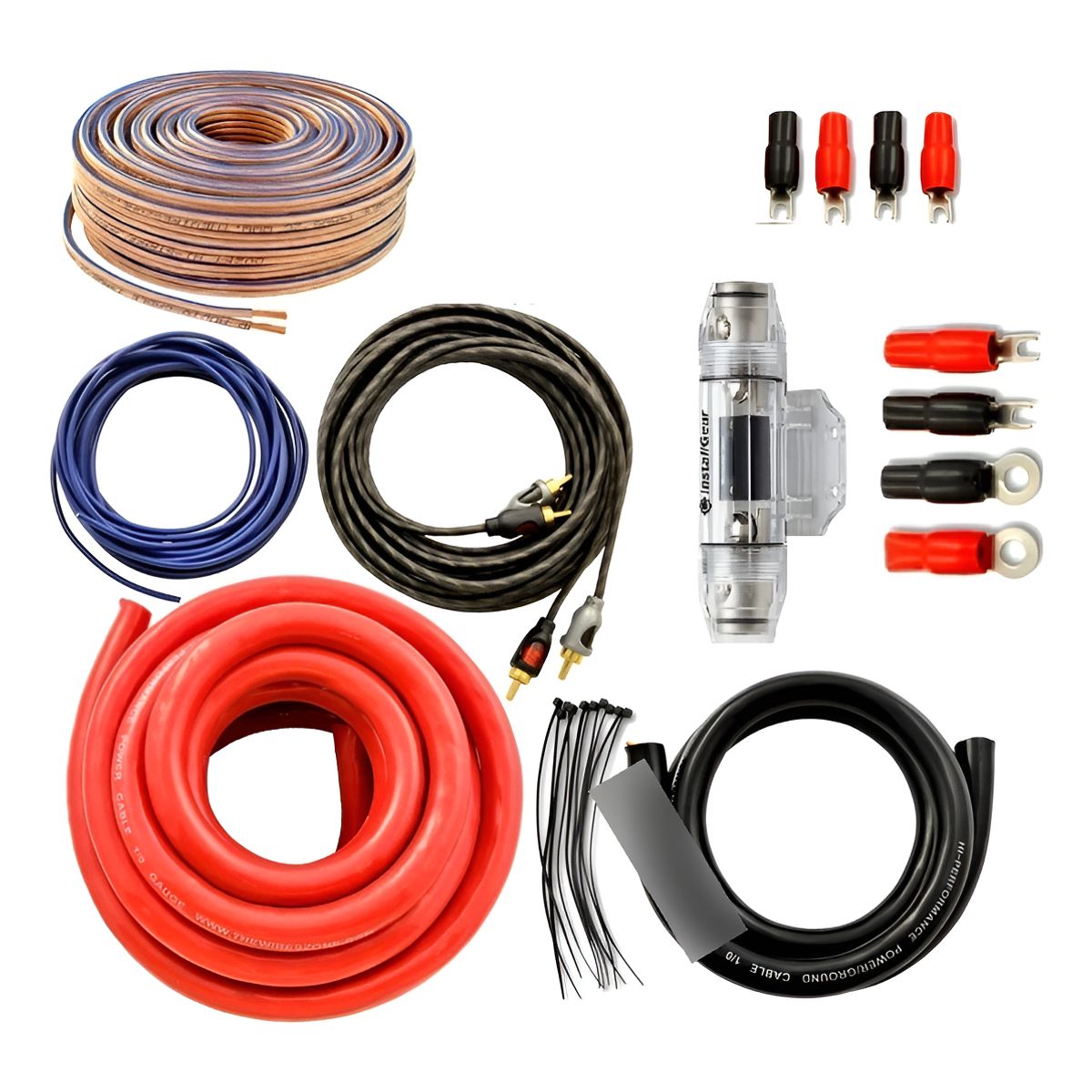 GENERICO - Kit Cables Cca Amplificador Subwoofer Auto Premium 2 Awg 213238