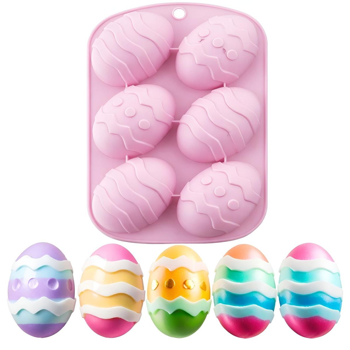PASTELERIUSCL - Moldes De Silicona Para Huevos De Pascua 6cav Huevos Grandes Para Rellenar Molde De Silicona Pascua