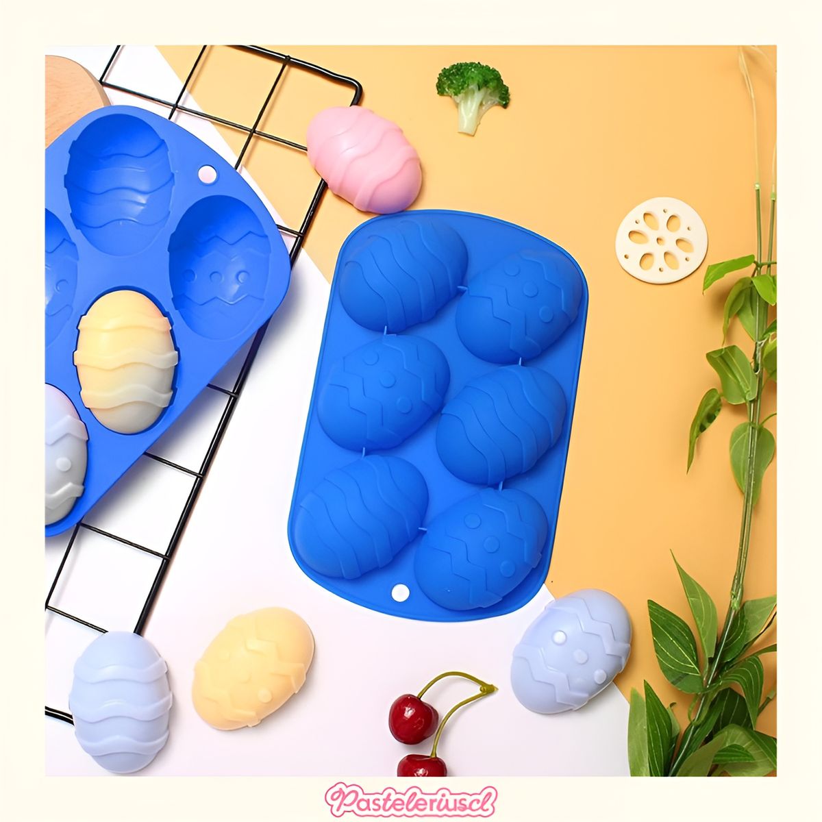PASTELERIUSCL - Moldes De Silicona Para Huevos De Pascua 6cav Huevos Grandes Para Rellenar Molde De Silicona Pascua