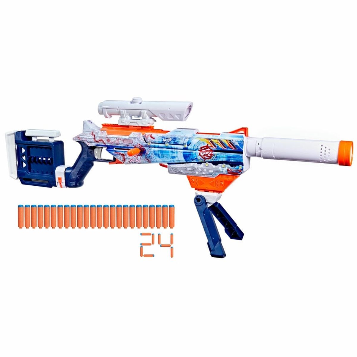 NERF - Lanzador Nerf Loadout Arctic Zerostriker 24 Dardos